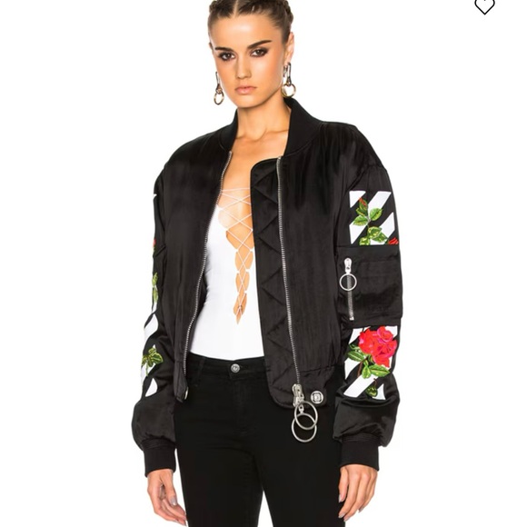 Off-White Jackets & Blazers - OFF-WHITE Roses Bomber Jacket‎ size XXS